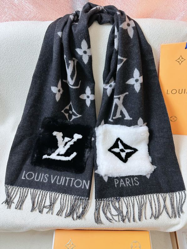 LV Fur double-sided cashmere Scarves